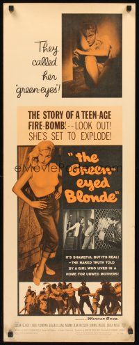 9t178 GREEN-EYED BLONDE insert '57 sexy smoking bad girl Susan Oliver in tight shirt & jeans!