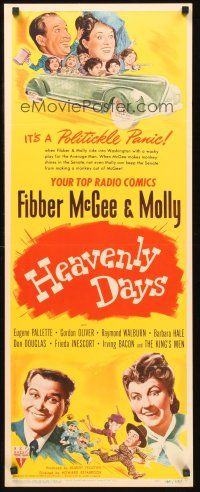 9t191 HEAVENLY DAYS insert '44 artwork of your top radio comics Fibber McGee & Molly!