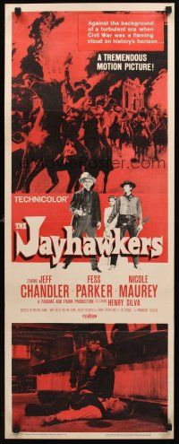 9t227 JAYHAWKERS insert '59 Jeff Chandler, Fess Parker, Nicole Maurey, Henry Silva
