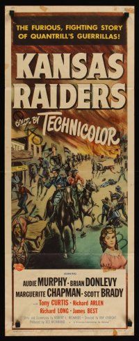 9t237 KANSAS RAIDERS insert R56 Audie Murphy, the fighting story of Quantrill's guerrillas!
