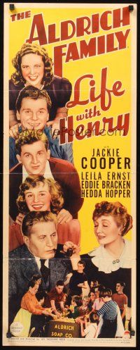 9t257 LIFE WITH HENRY insert '40 great image of Jackie Cooper as Henry Aldrich, all-American teen!