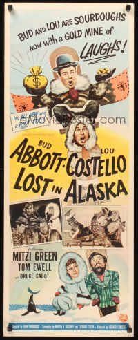9t269 LOST IN ALASKA insert '52 great artwork of wacky Bud Abbott & Lou Costello!