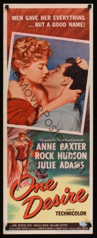 9t323 ONE DESIRE insert '55 art of sexy Anne Baxter kissing Rock Hudson!