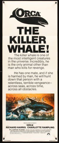 9t327 ORCA insert '77 wild artwork of attacking Killer Whale by John Berkey, it kills for revenge!