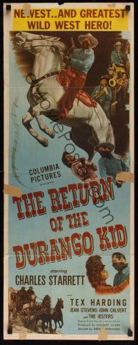 9t349 RETURN OF THE DURANGO KID insert '44 Charles Starrett, the greatest wild west hero!