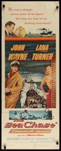 9t372 SEA CHASE insert '55 great seafaring artwork of John Wayne & Lana Turner!