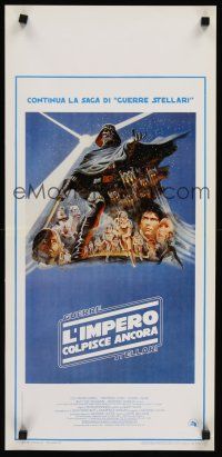 9t475 EMPIRE STRIKES BACK Italian locandina '80 George Lucas sci-fi classic, cool art by Tom Jung!