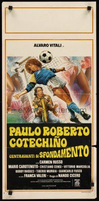 9t523 PAULO ROBERTO COTECHINO CENTRAVANTI DI SFONDAMENTO Italian locandina '83 football soccer art!
