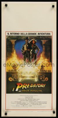 9t526 RAIDERS OF THE LOST ARK Italian locandina 1981 great art of adventurers Ford & Allen by Drew!