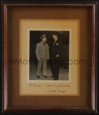 9w002 RONALD REAGAN signed framed 8x10 photo '40s inscription to Junior Coghlan with image of both!
