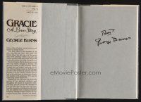 9w012 GEORGE BURNS signed hardcover book '88 Gracie: A Love Story!