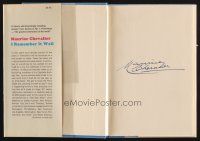 9w020 MAURICE CHEVALIER signed hardcover book '70 his autobiography I Remember It Well!