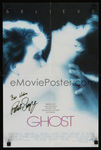 9w066 GHOST signed mini poster '90 by Patrick Swayze, classic image with sexy Demi Moore!