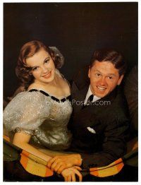 9w220 MICKEY ROONEY signed magazine page '80s great image smiling with Judy Garland!