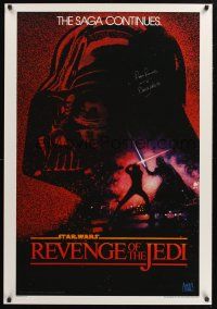 9w064 RETURN OF THE JEDI signed REPRO 1sh '83 by David Prowse, who was Darth Vader!