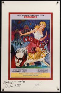 9w052 CARNIVAL OF SOULS signed special 24x37 R90 by BOTH Candace Hilligoss AND Sidney Berger!