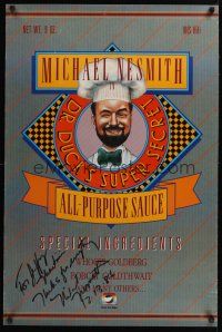 9w049 DOCTOR DUCK'S SUPER SECRET ALL-PURPOSE SAUCE signed 24x36 video poster '86 by Michael Nesmith