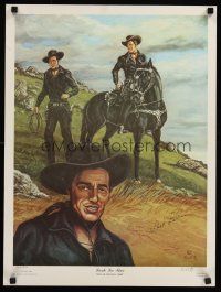 9w051 LASH LA RUE signed #705/950 special 18x24 '84 by the cowboy star AND the artist, Rob E.!