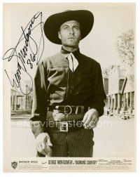 9w121 GEORGE MONTGOMERY signed 8x10 still '58 standing in middle of street from Badman's Country!