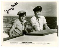 9w139 JEREMY SLATE signed 8x10 still '62 in speedboat with Elvis Presley from Girls! Girls! Girls!