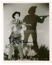 9w148 JOEL McCREA signed 8x10 still '57 full-length with rifle & shadow from The Tall Stranger!
