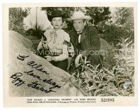 9w180 PEGGY STEWART signed 8x10 still '52 with Rand Brooks pointing gun from Montana Incident!