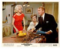 9w094 ANGELA LANSBURY signed color 8x10 still '65 between Carroll Baker & Red Buttons from Harlow!