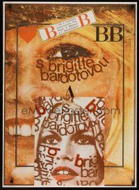 9x209 BRIGITTE BARDOT Czech 23x33 '70 really cool art of Brigitte Bardot!