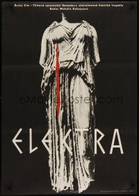 9x218 ELECTRA Czech 23x33 '65 Euripides, Michael Cacoyannis, Irene Papas, Vaca art of Greek statue!