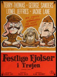 9x590 OPERATION SNATCH Danish '62 wacky art of Terry-Thomas, monkey & George Sanders!