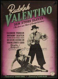9x634 VALENTINO Danish '51 Eleanor Parker, Anthony Dexter as Rudolph, Mailind art!