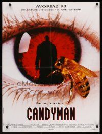9x645 CANDYMAN French 23x32 '92 Clive Barker, creepy close-up image of bee in eyeball!