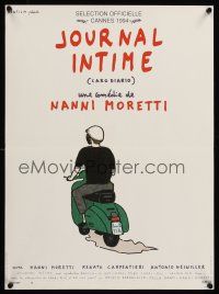 9x703 CARO DIARIO French 15x21 '94 Nanni Moretti, cool artwork of man on moped!
