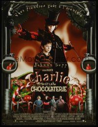 9x707 CHARLIE & THE CHOCOLATE FACTORY French 15x21 '05 Burton directed, Johnny Depp as Willy Wonka!