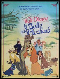 9x750 LADY & THE TRAMP French 15x21 R70s Walt Disney romantic canine dog classic cartoon!