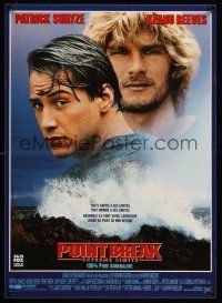 9x764 POINT BREAK French 15x21 '91 Keanu Reeves & Patrick Swayze, bank robbery & surfing!