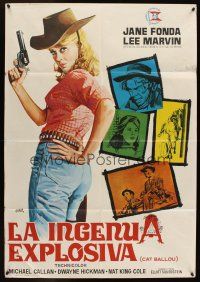9x160 CAT BALLOU Spanish '65 classic sexy cowgirl Jane Fonda, Lee Marvin, great Jano art!