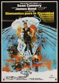 9x166 DIAMONDS ARE FOREVER Spanish R83 art of Sean Connery as James Bond by Robert McGinnis!