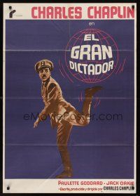 9x176 GREAT DICTATOR Spanish R78 Charlie Chaplin directs and stars, wacky WWII comedy!