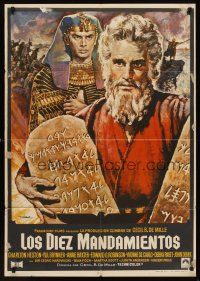 9x193 TEN COMMANDMENTS Spanish R77 directed by Cecil B. DeMille, Charlton Heston, Yul Brynner!