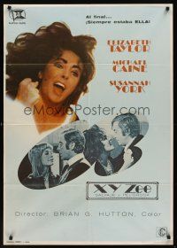 9x197 X Y & ZEE Spanish '72 Elizabeth Taylor, Michael Caine, Susannah York, Zee & Co.