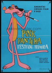 9x463 PINK PANTERA FESTIVAL HUMORA Yugoslavian '60s wacky smoking Pink Panther!