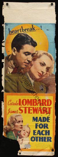 9y042 MADE FOR EACH OTHER long Aust daybill '39 young couple Carole Lombard & James Stewart!