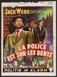 9y635 DRAGNET Belgian '54 cool different art of Jack Webb as detective Joe Friday by Ziel!
