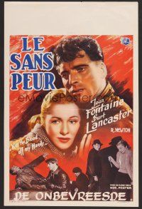 9y687 KISS THE BLOOD OFF MY HANDS Belgian '48 different art of Burt Lancaster & Joan Fontaine!