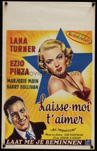 9y711 MR. IMPERIUM Belgian '51 art of super sexy Lana Turner & singer Ezio Pinza!