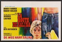 9y741 ROAD TO SALINA Belgian '71 different art of Mimsy Farmer holding man's leg!