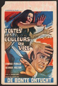 9y762 THEY'RE COMING TO GET YOU Belgian '72 different art of sexy terrified Edwige Fenech & Hilton!