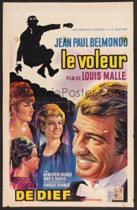 9y763 THIEF OF PARIS Belgian '67 Louis Malle, Jean-Paul Belmondo, Genevieve Bujold, different!