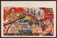 9y768 TRIUMPH OF THE TEN GLADIATORS Belgian '64 cool artwork of hunky gladiators!